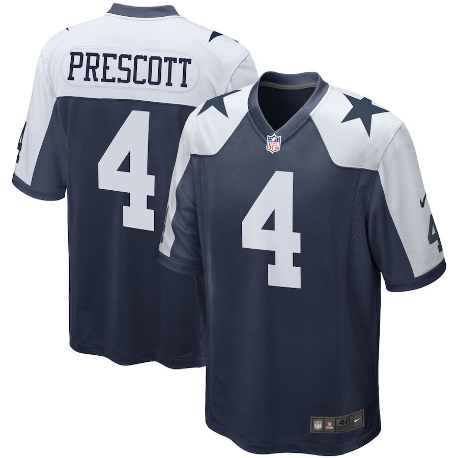 Men Dallas Cowboys #4 Dak Prescott Nike Navy Alternate Game Team NFL Jersey